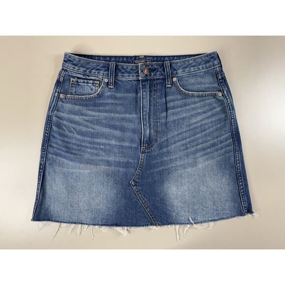 Abercrombie & Fitch Dresses & Skirts - Abercrombie & Fitch Womens Denim Skirt 29 Raw Hem A-Line Jean Y2K Festival Boho
